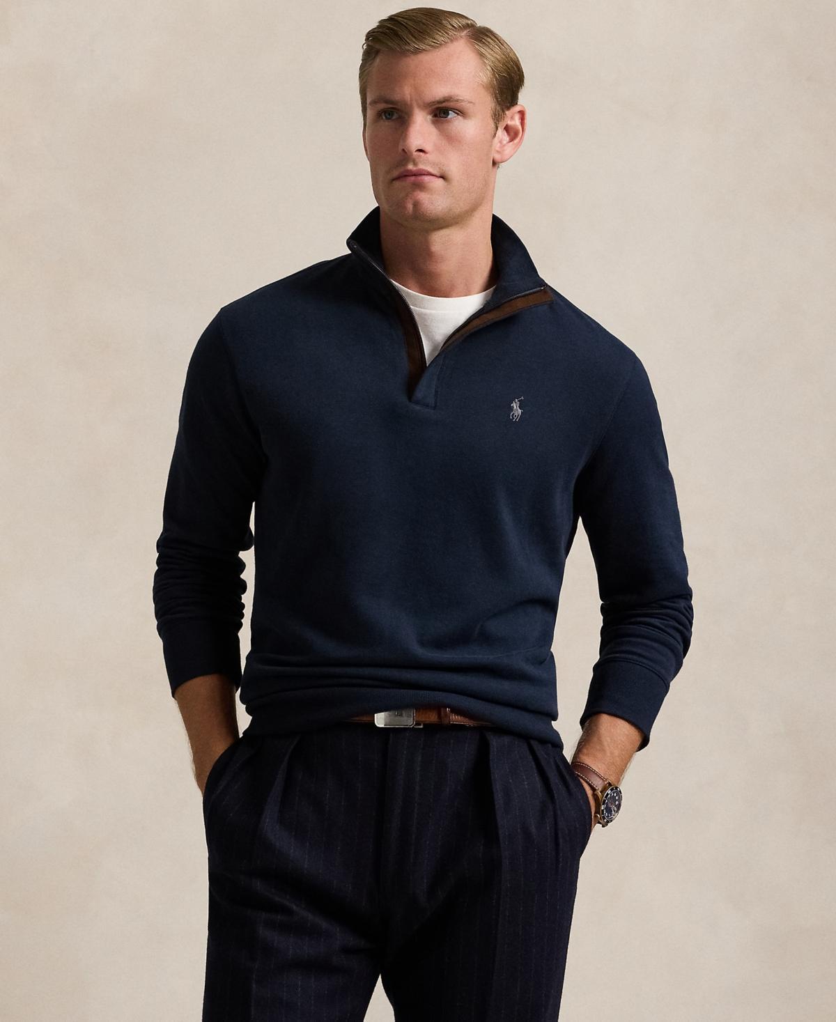 Mens Cotton Long-Sleeve Quarter-Zip Sweater Product Image