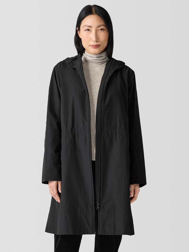 EILEEN FISHER Light Cotton Nylon Hooded Coatfemale Product Image