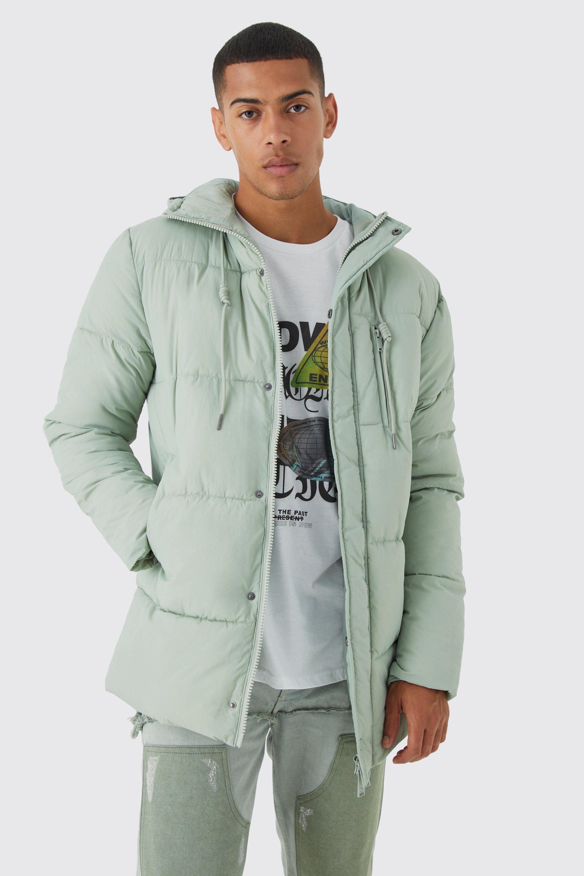 Mid Length Puffer Parka | boohooMAN USA Product Image