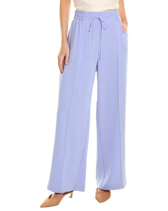 Tie Waist Silk-blend Pant In Purple Product Image