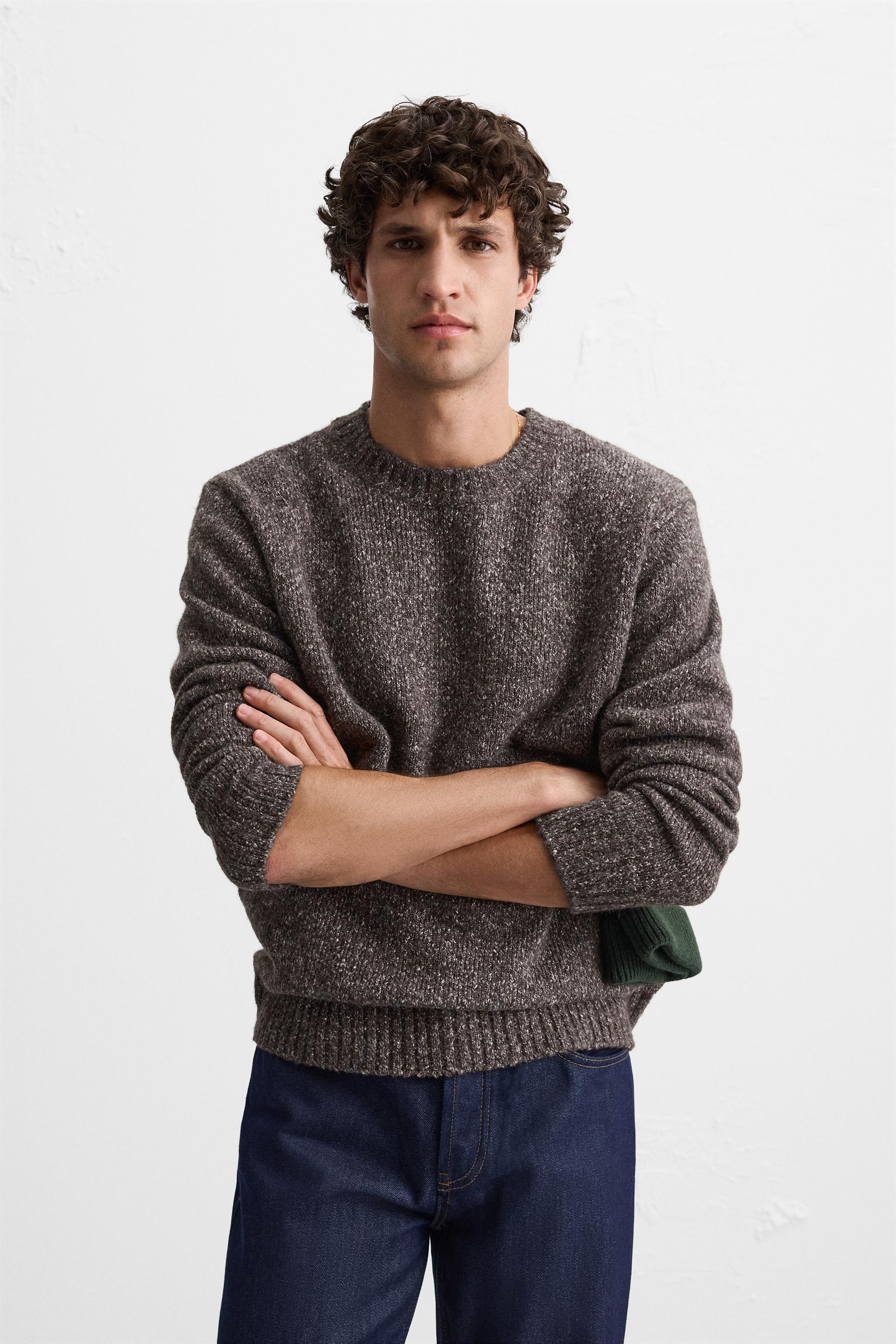 FLECKED KNIT STRUCTURED SWEATER Product Image