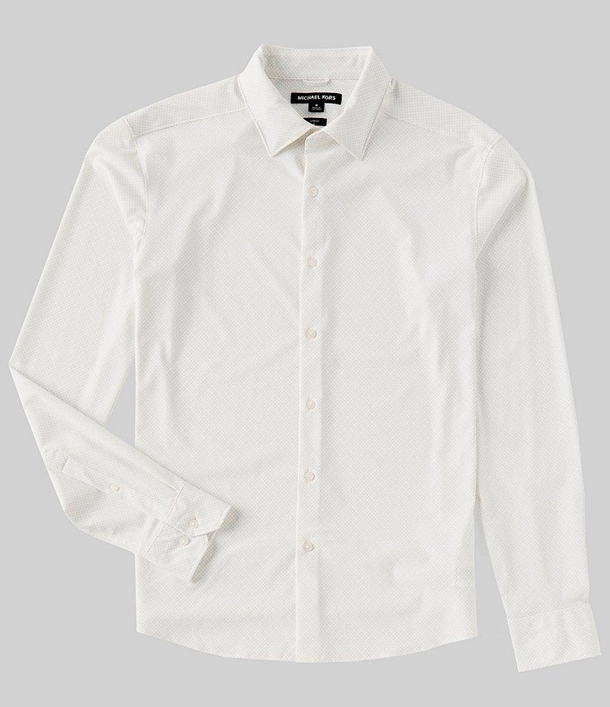 Michael Kors Slim Fit Stretch Printed Long Sleeve Woven Shirt Product Image