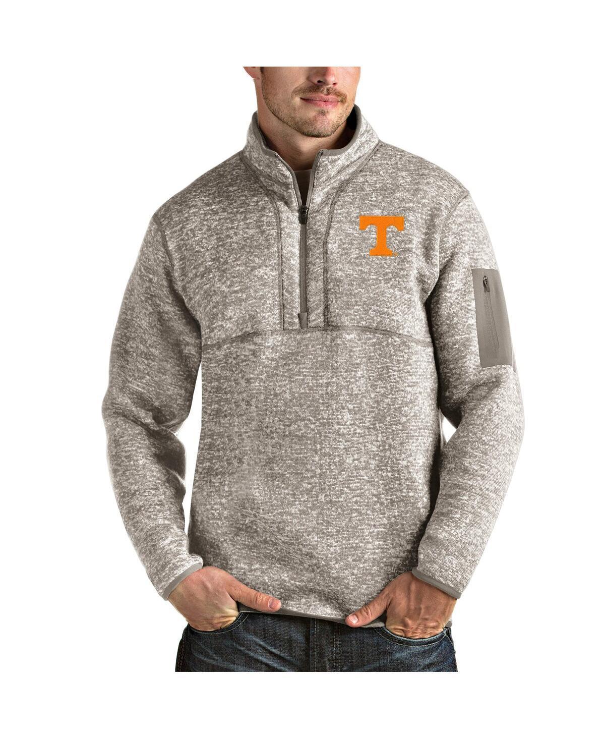 Antigua Mens Oatmeal Lsu Tigers Fortune Half-Zip Pullover Jacket Product Image