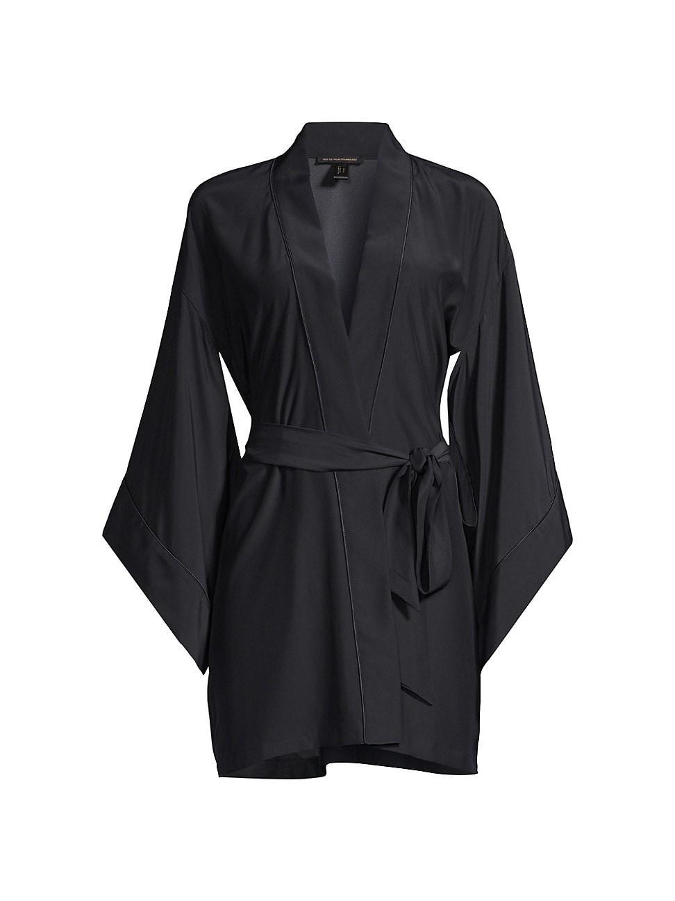 Womens Silk Kimono-Sleeve Robe Product Image