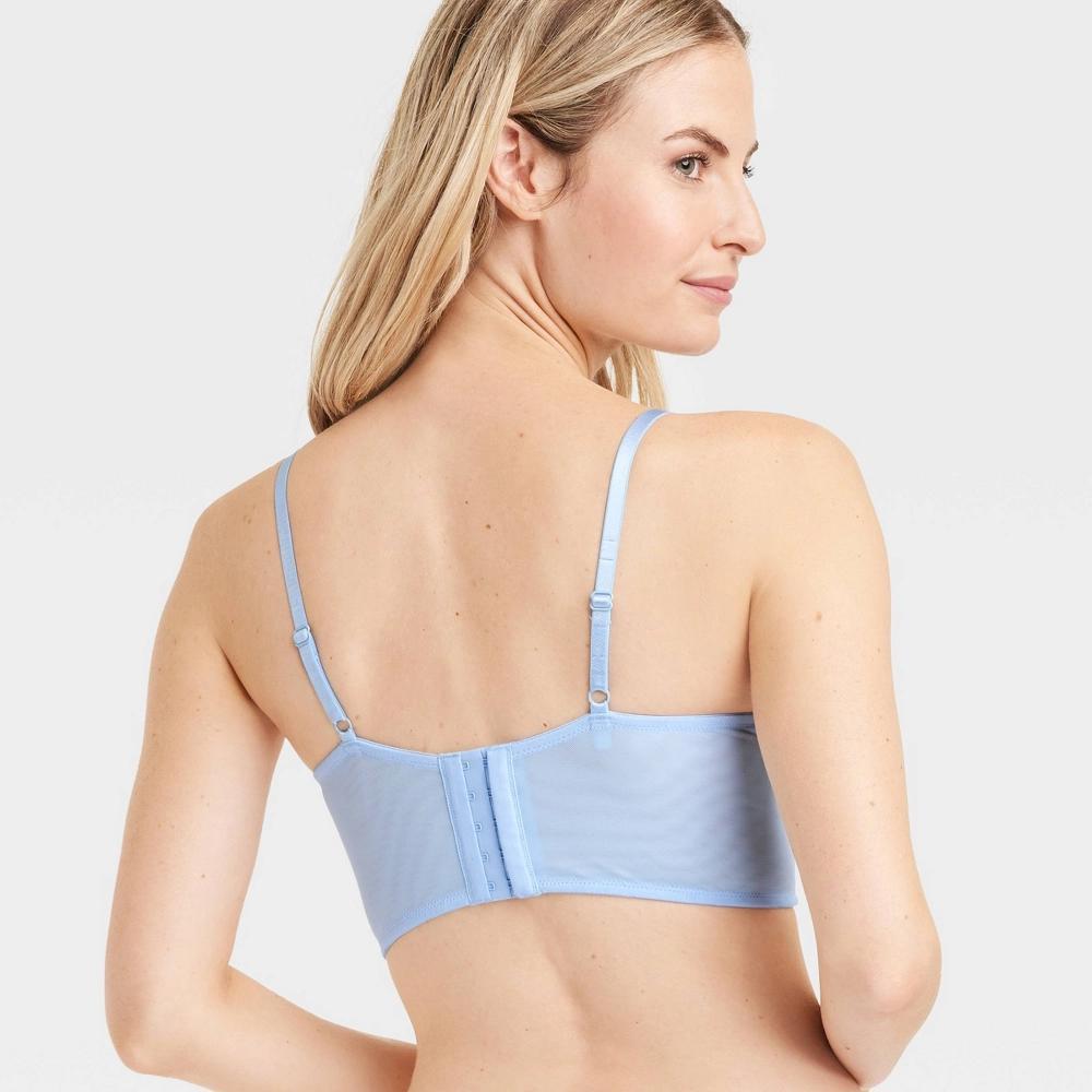 Women's Lace Demi Longline Bra - Auden™ Blue 34A Product Image