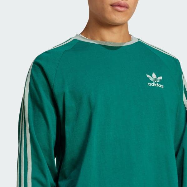 adidas Adicolor Classics 3-Stripes Long Sleeve Tee Collegiate Green 2XL Mens Product Image