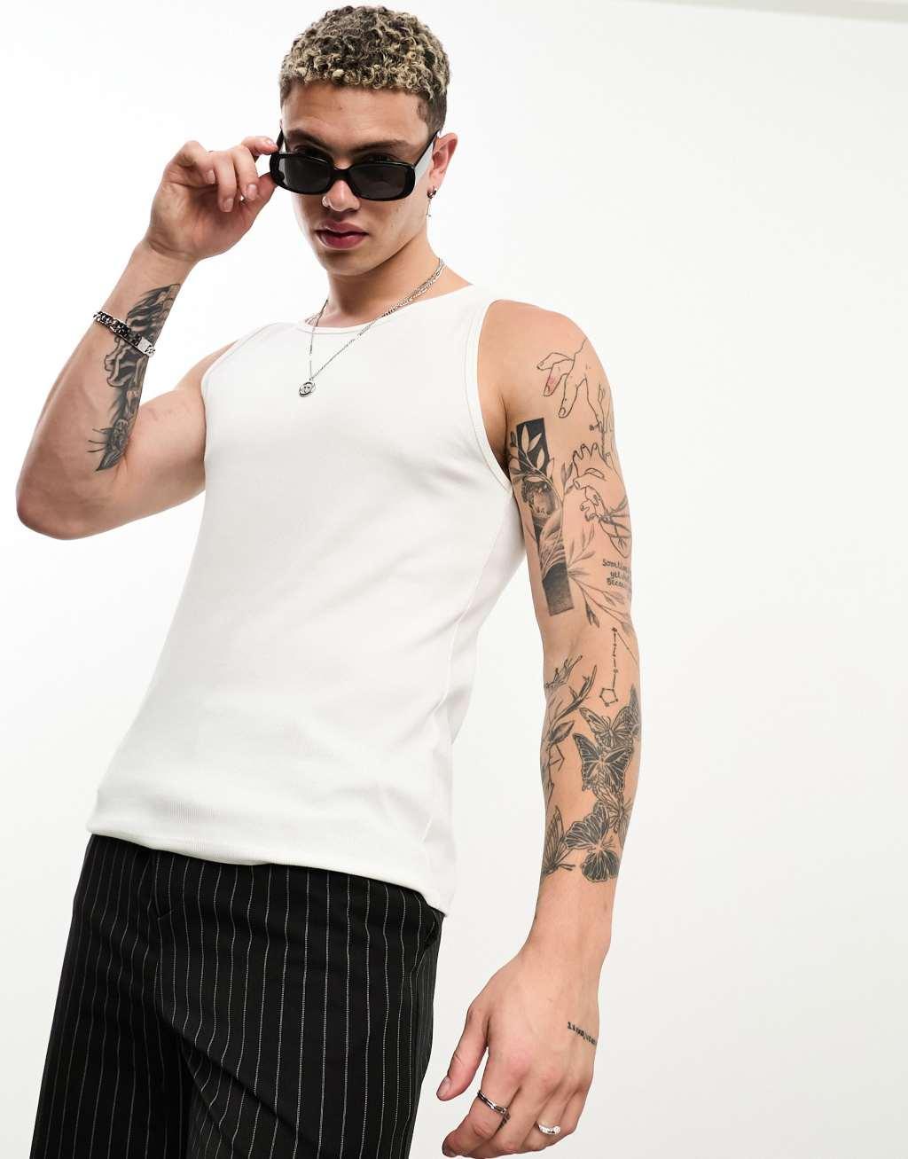 ASOS DESIGN muscle fit rib vest Product Image