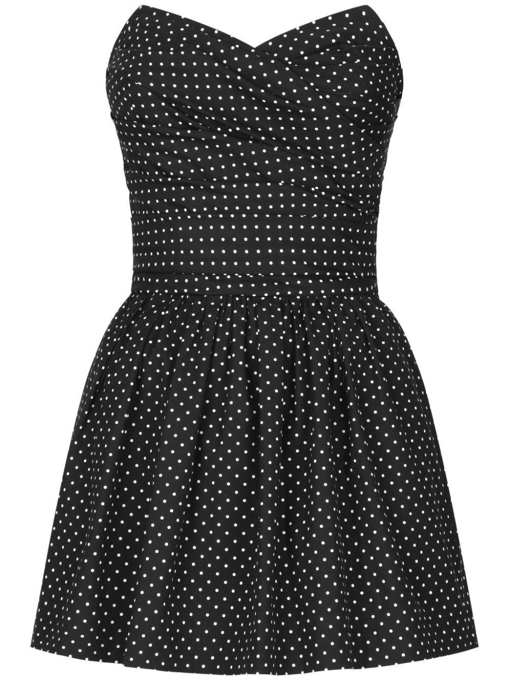 Polka-dot Bustier Minidress In プリ Product Image