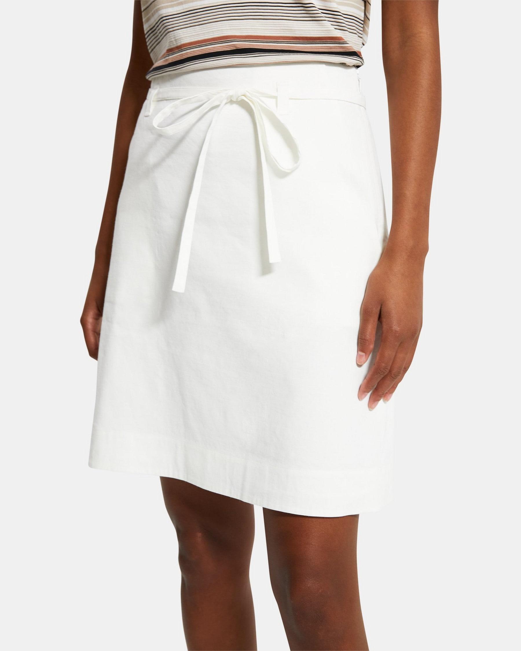 A-Line Skirt in Stretch Linen Product Image