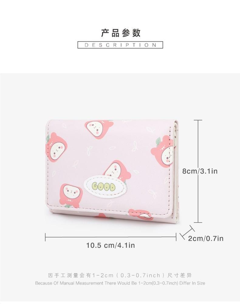 Cartoon Print Faux Leather Short Wallet Product Image