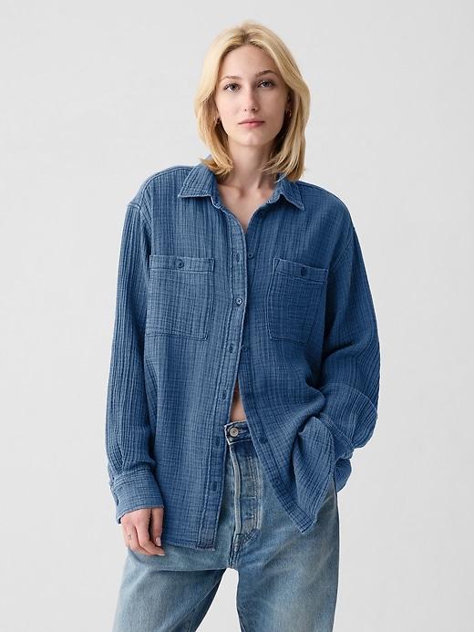 Crinkle Gauze Big Shirt Product Image