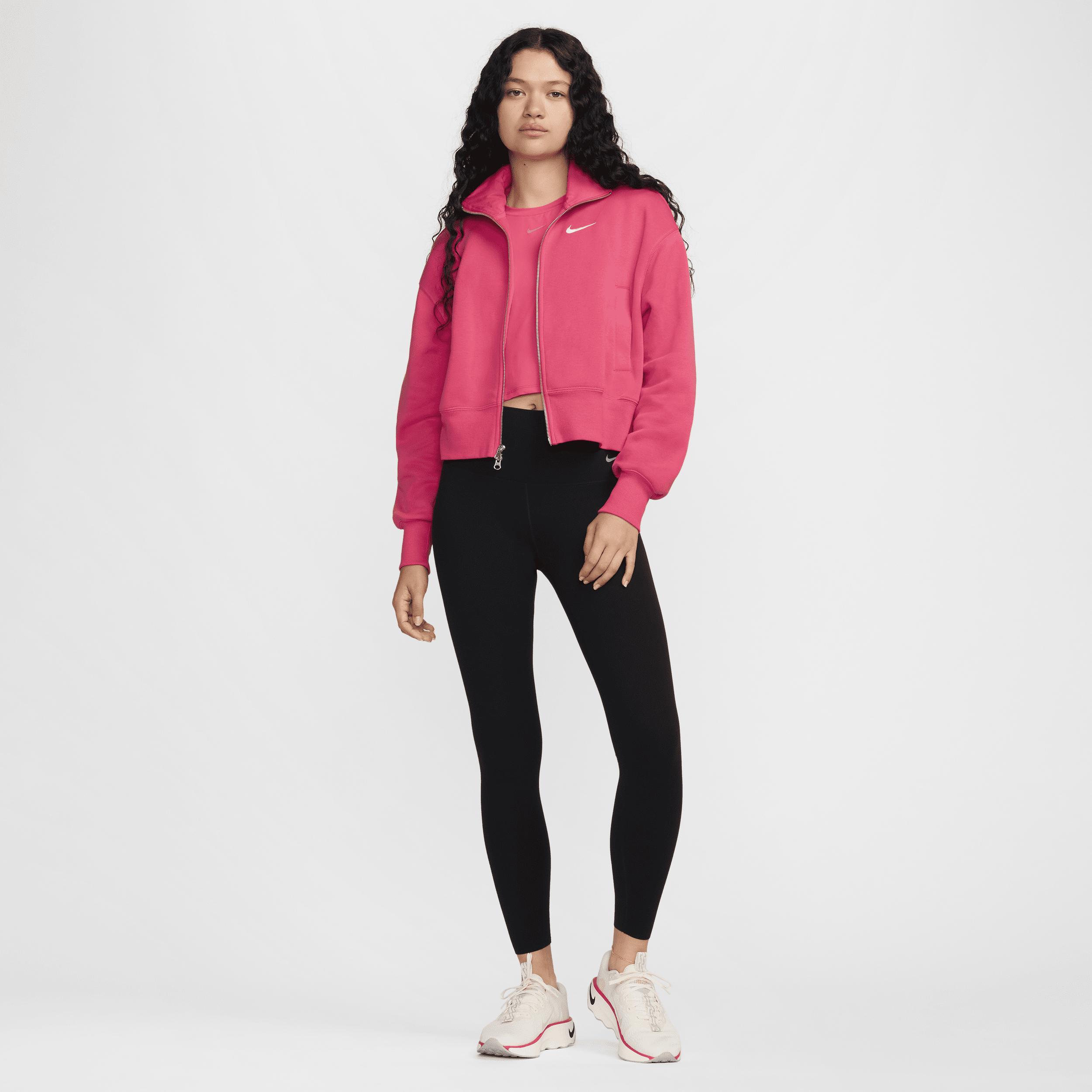 Nike Womens NSW Phoenix OS Fleece Track Jacket - Aster Pink/Sail Product Image