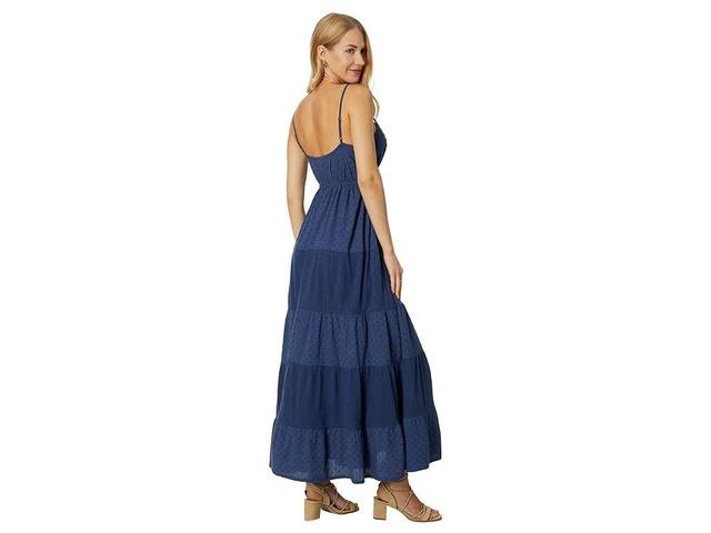 Lucky Brand Cutout Tiered Maxi Dress (Nightshadow Blue) Women's Dress Product Image