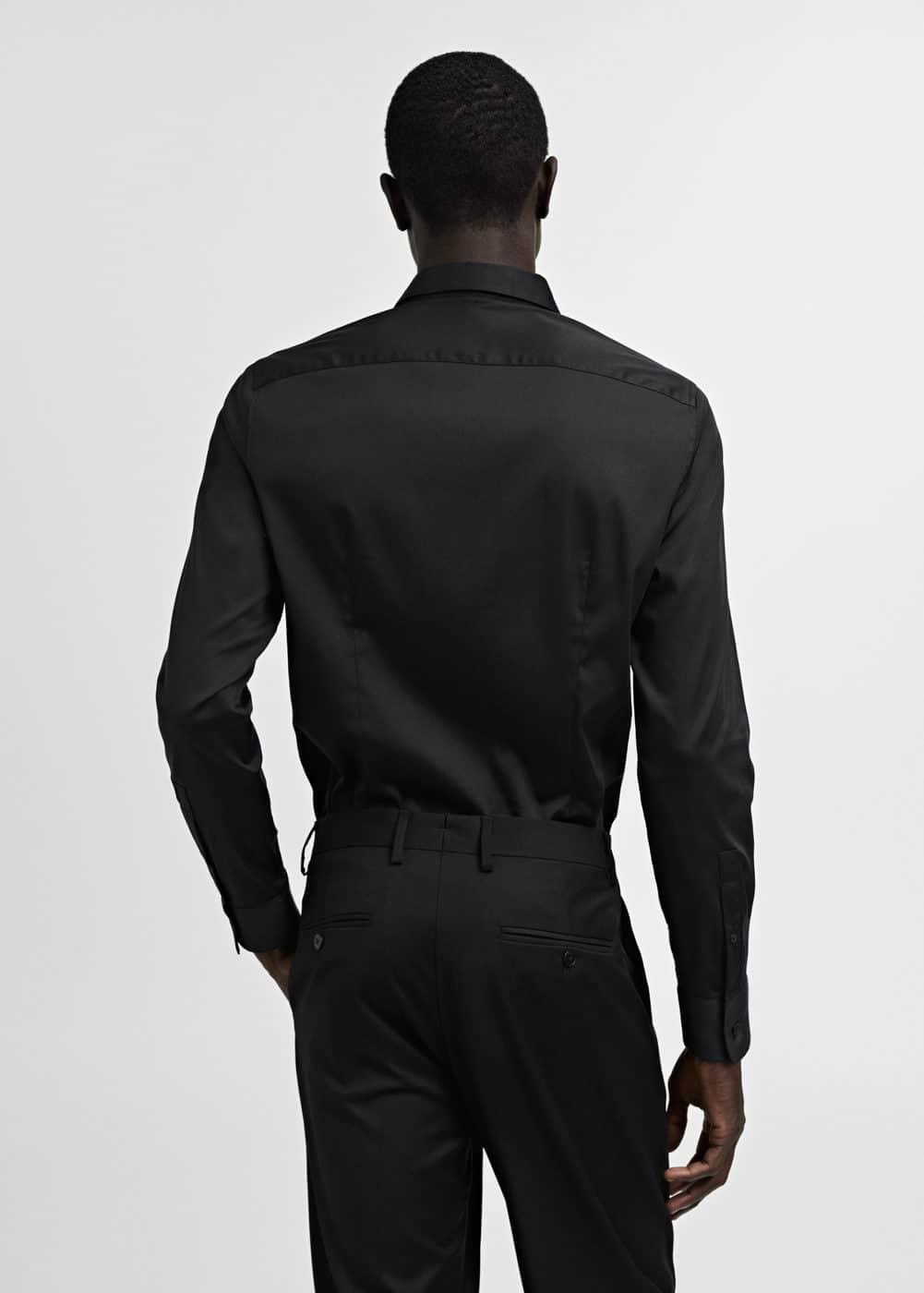 MANGO MAN - Super slim-fit poplin suit shirt blackMen Product Image