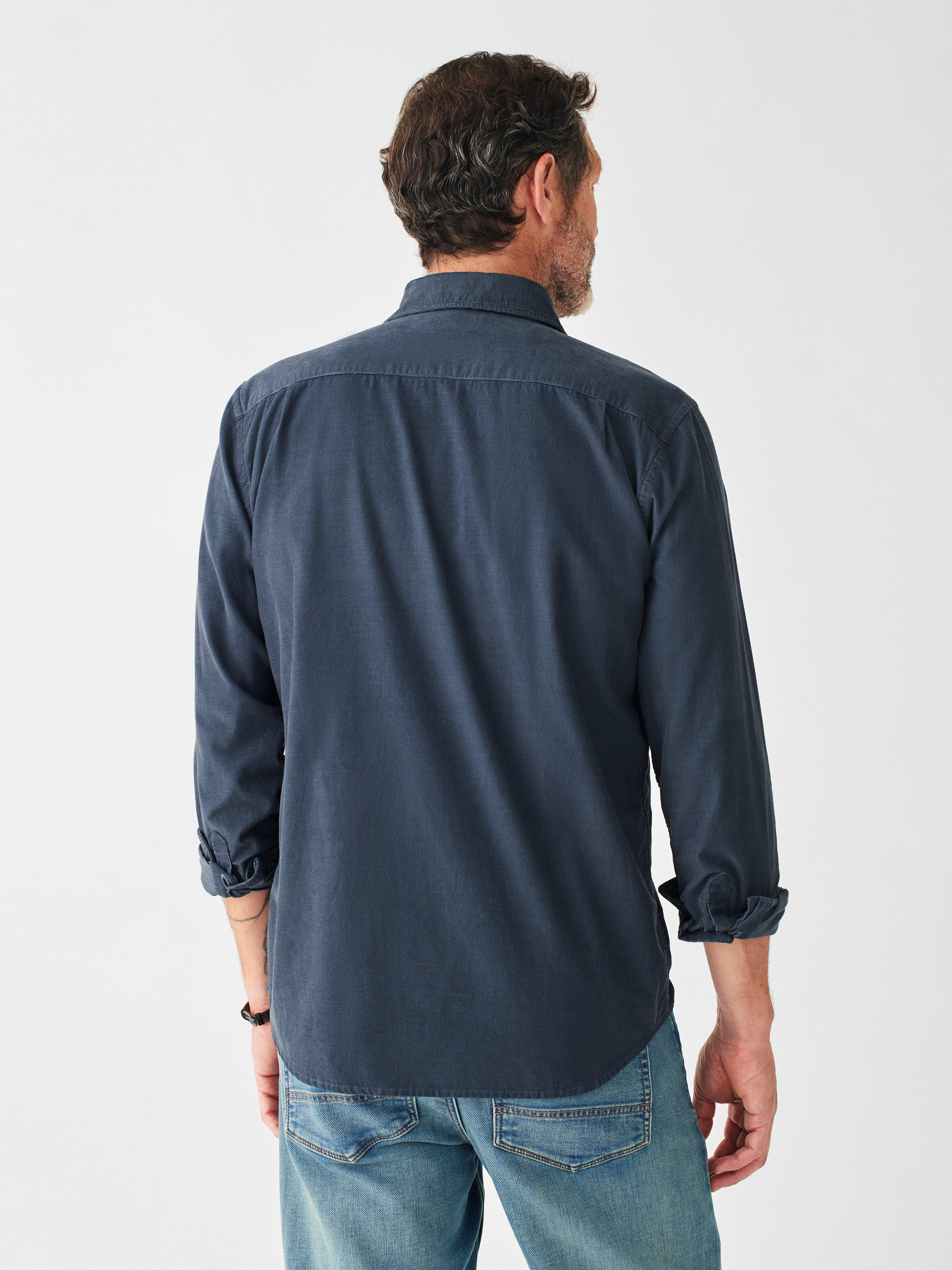 Stretch Corduroy Shirt - Navy Male Product Image