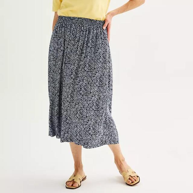 Womens Croft & Barrow Elastic Waist Midi Skirt Product Image