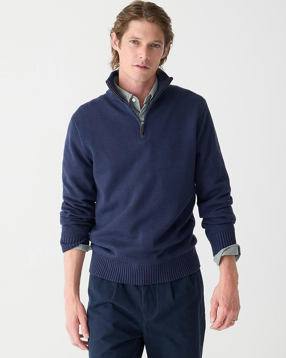 Heritage cotton half-zip sweater Product Image