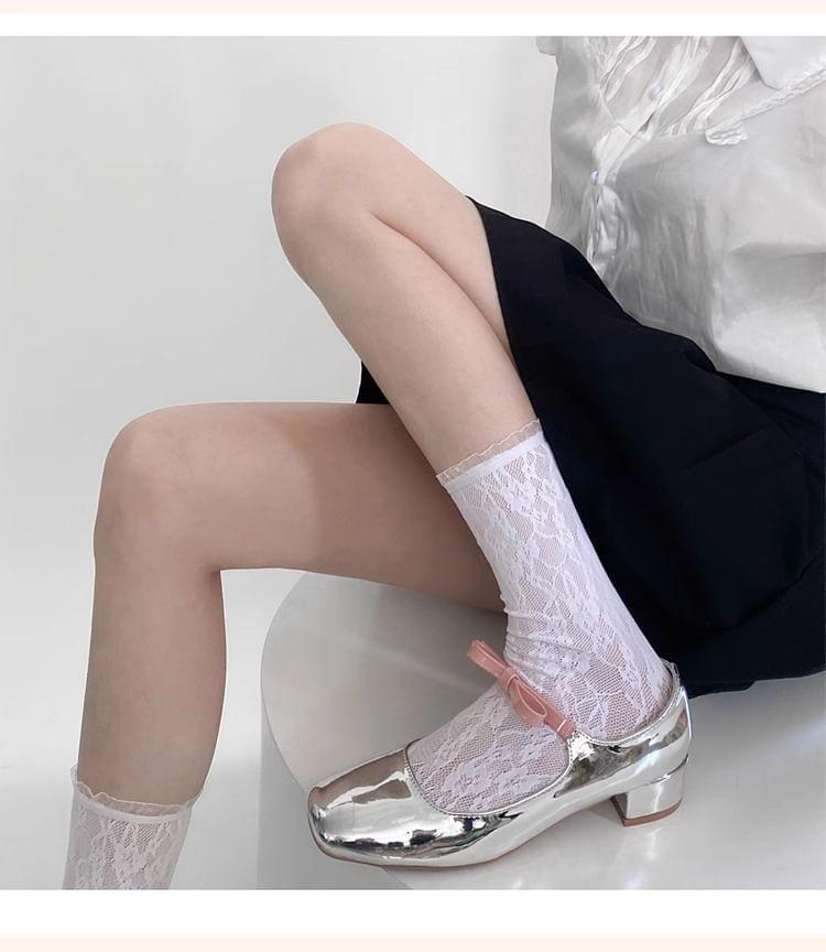 Mesh Ruffle Lace Socks Product Image