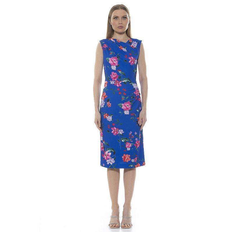 Womens ALEXIA ADMOR Khloe Ruched Midi Sheath Dress Product Image