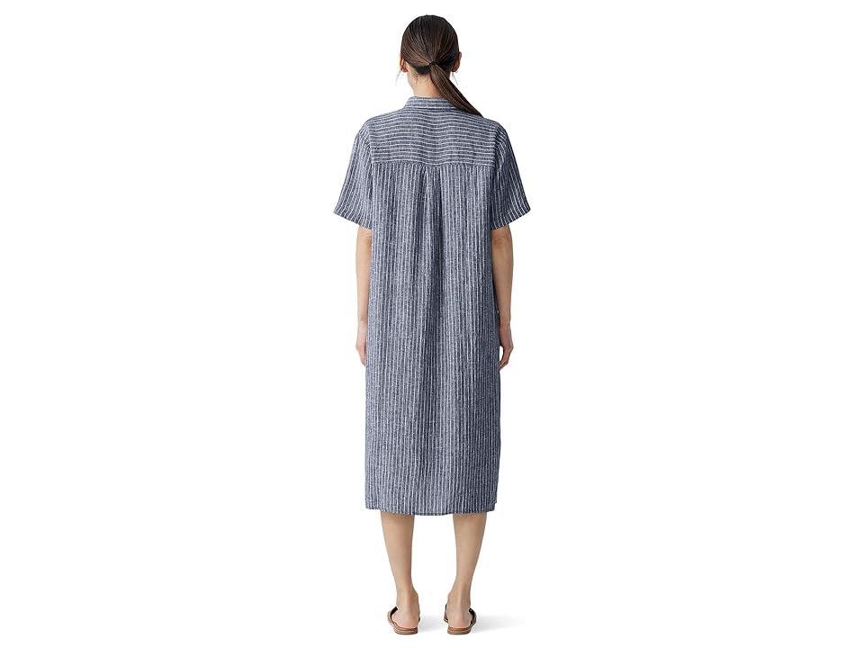 Eileen Fisher Classic Collar Shirt Dress (Ocean) Women's Dress Product Image