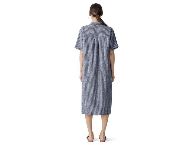 Eileen Fisher Classic Collar Shirt Dress (Ocean) Women's Dress Product Image