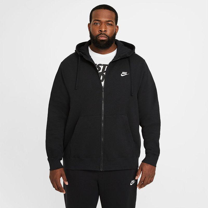 Nike Mens Nike Club Full-Zip Hoodie - Mens White/Dark Grey Heather Product Image