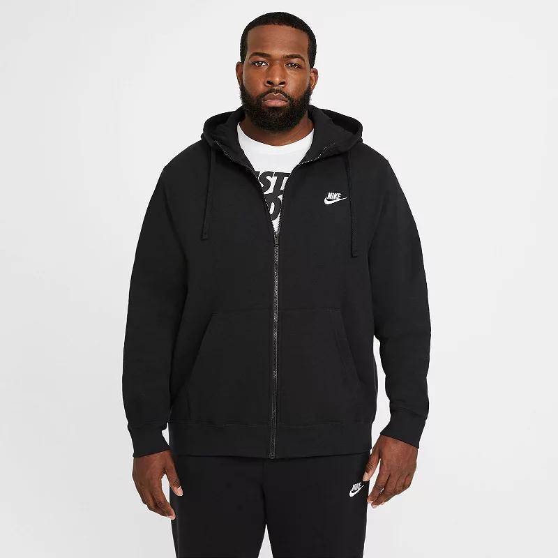 Nike Mens Nike Club Full-Zip Hoodie - Mens White/Midnight Navy Product Image