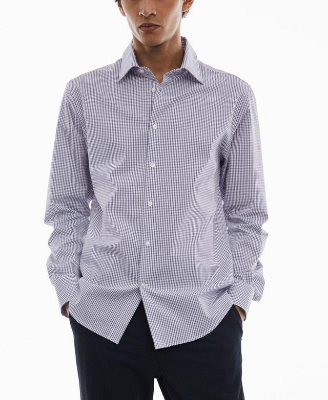 MANGO MAN - Micro-stretch fabric shirt sky blueMen Product Image