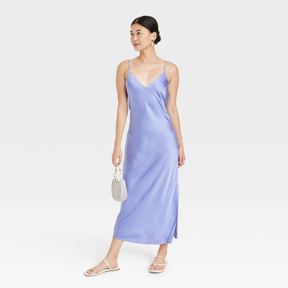 Womens Midi Slip Dress - A New Day Blue XS Product Image