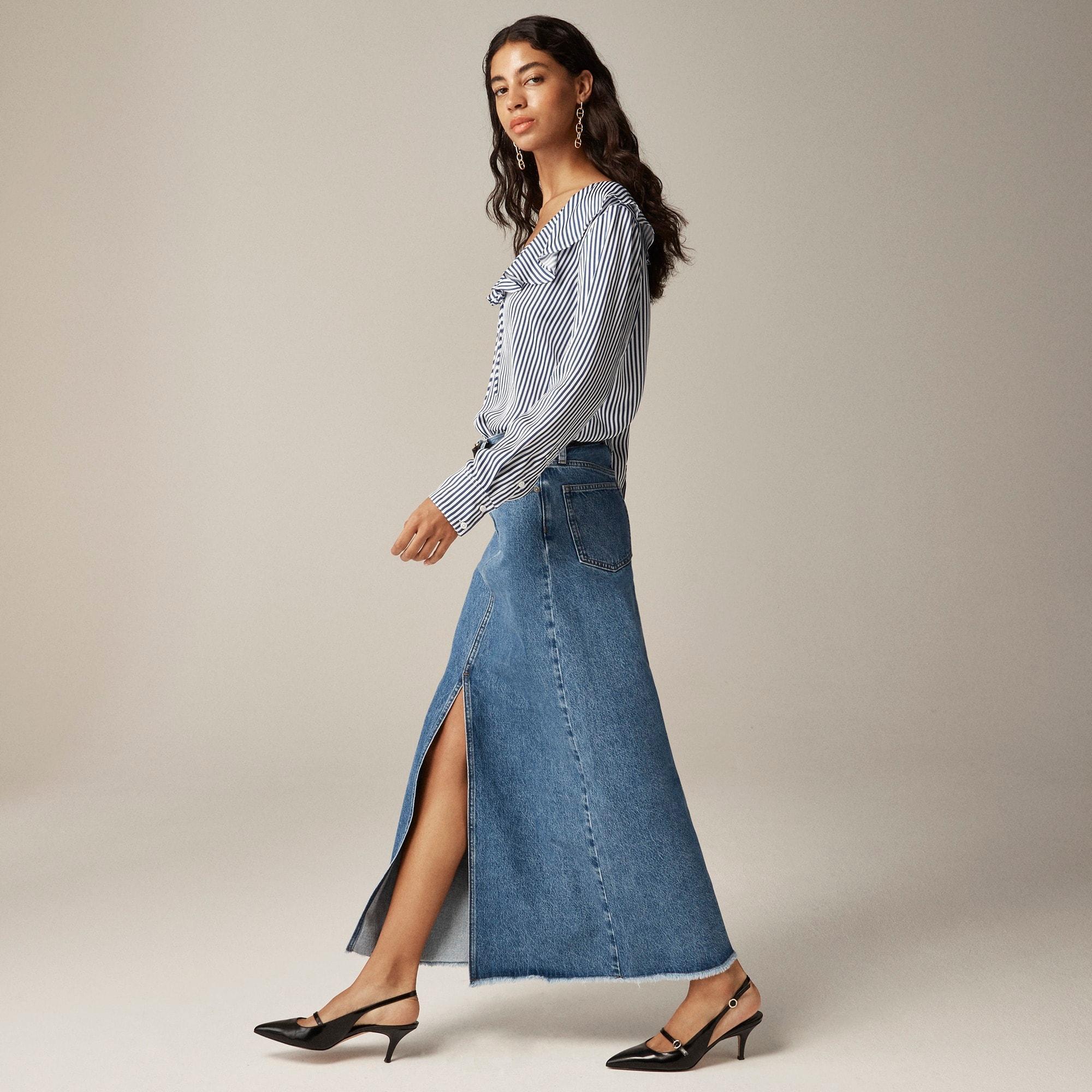 Classic denim maxi skirt product image