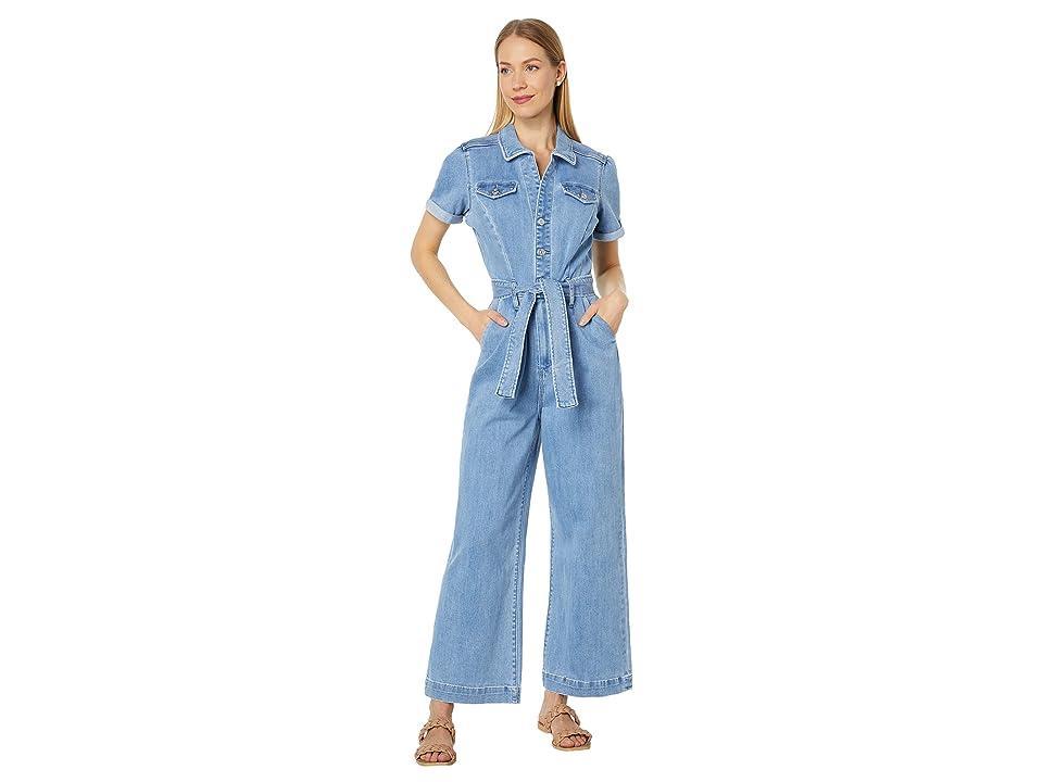 Paige Anessa Short Sleeve Jumpsuit Self Belt in Hailey (Hailey) Women's Jumpsuit & Rompers One Piece Product Image