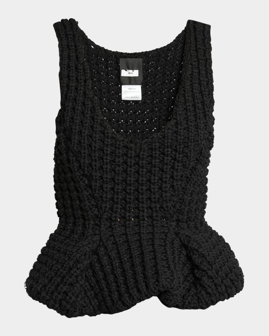 Sleeveless Knit Peplum Tank Top Product Image