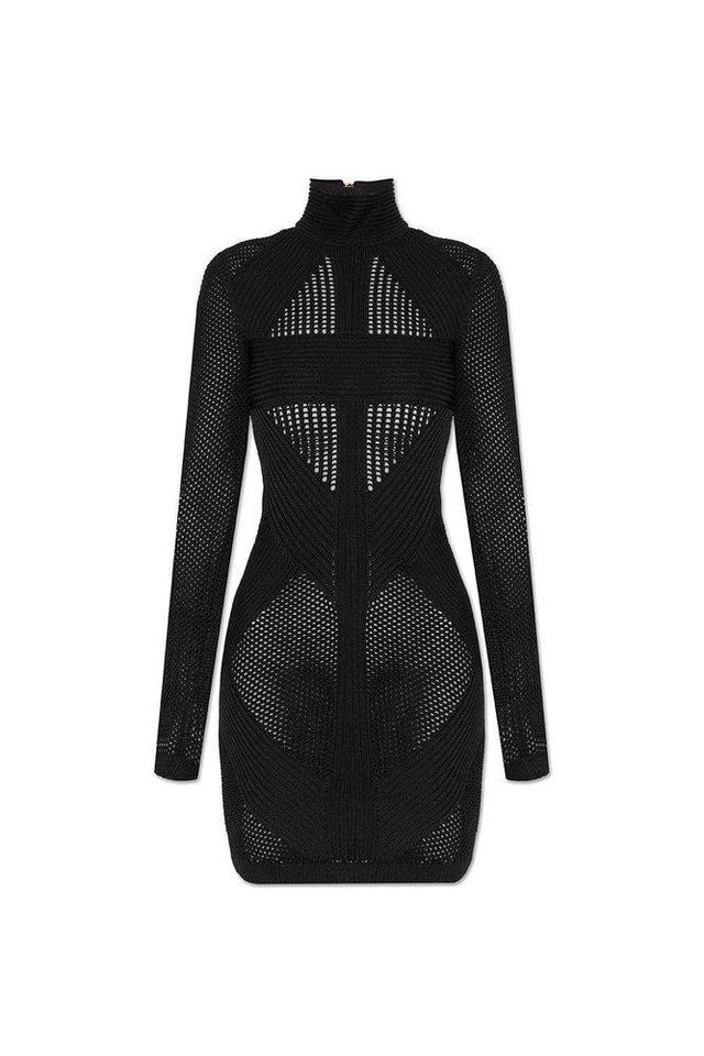 BALMAIN Back Zipped Turtleneck Mini Dress In New Product Image