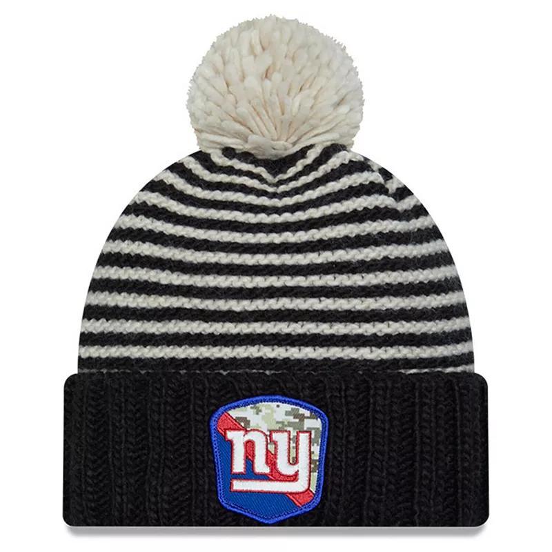 Womens New Era New York Giants 2023 Salute To Service Cuffed Pom Knit Hat Product Image