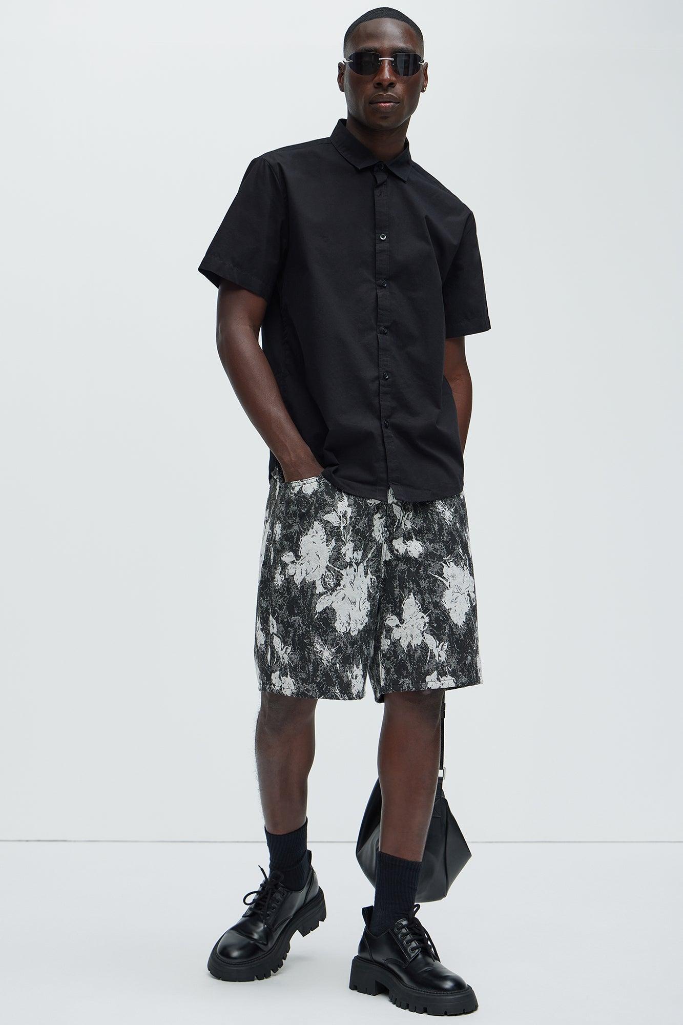 Ryland Short Sleeve Button Up Shirt - Black Product Image