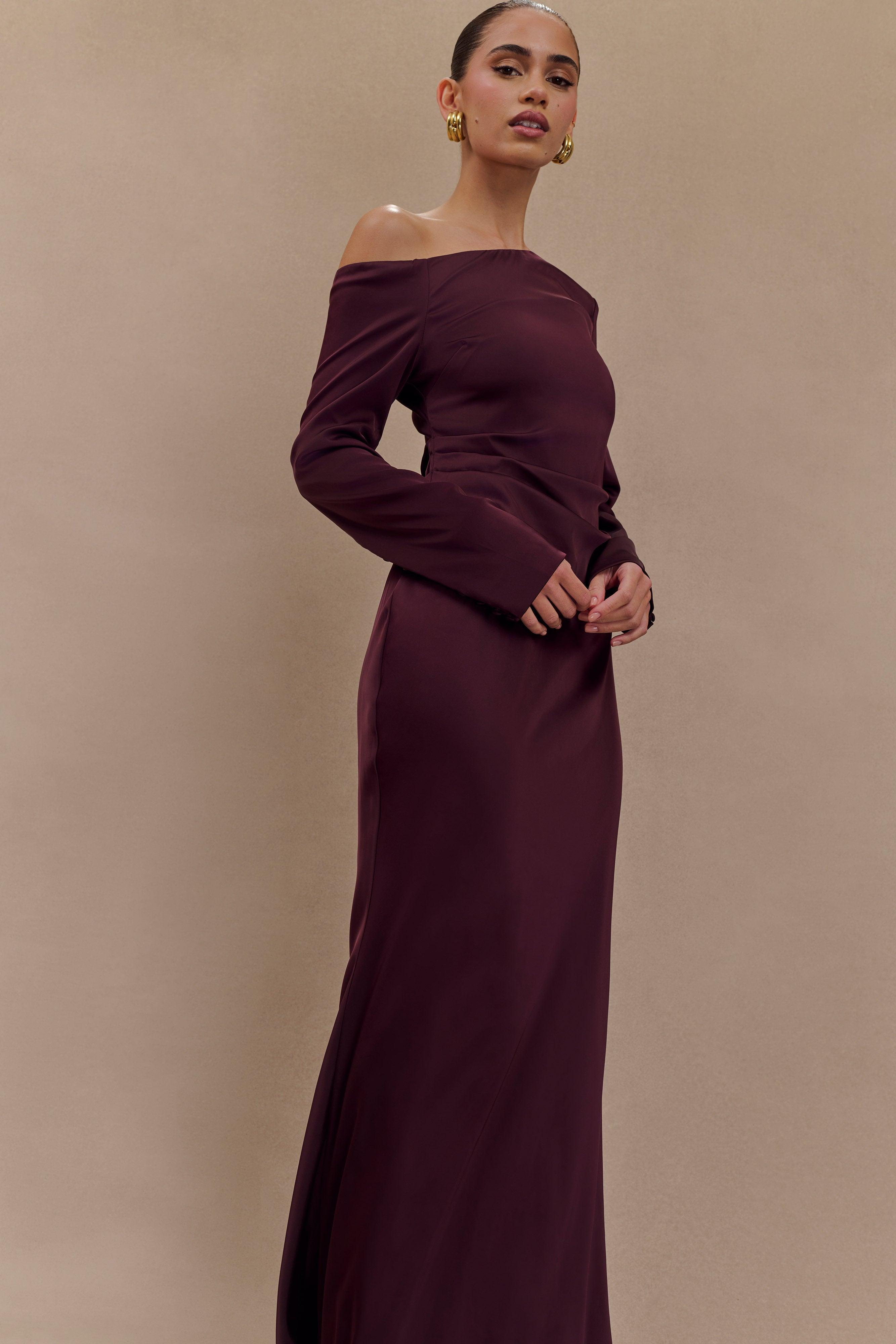 Avery Long Sleeve Maxi Dress - Plum Product Image