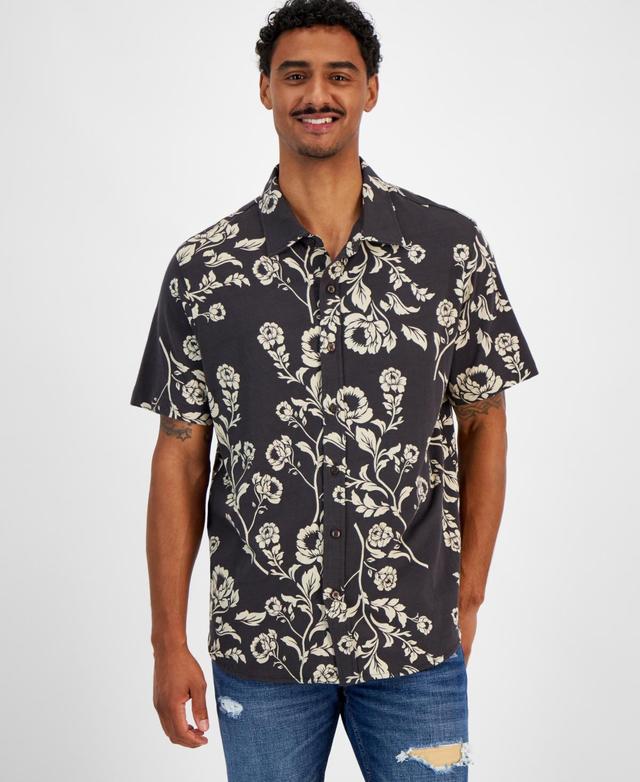 Guess Mens Parker Short Sleeve Button-Front Floral Print Shirt Product Image