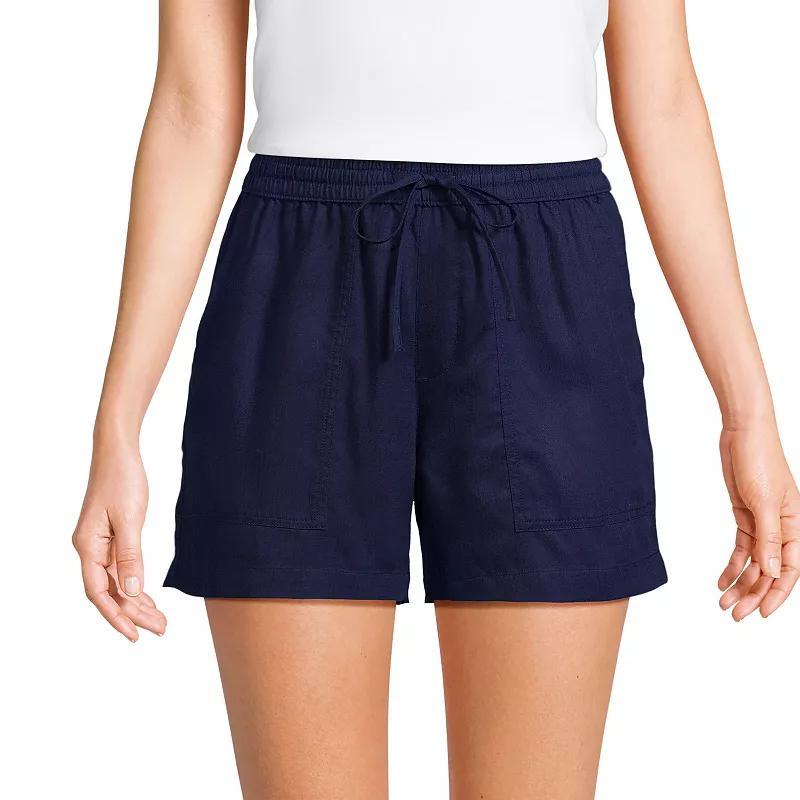 Womens Lands End High Rise Drawstring 5-in. Shorts Deep Blue Product Image