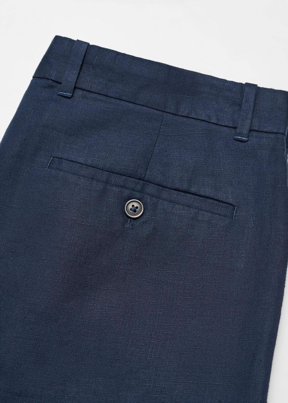 MANGO MAN - 100% linen shorts navyMen Product Image