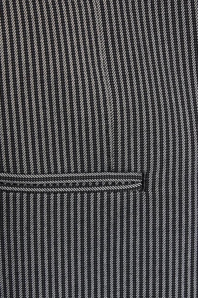 Pinstriped Cotton-blend Twill Blazer In Gray Product Image