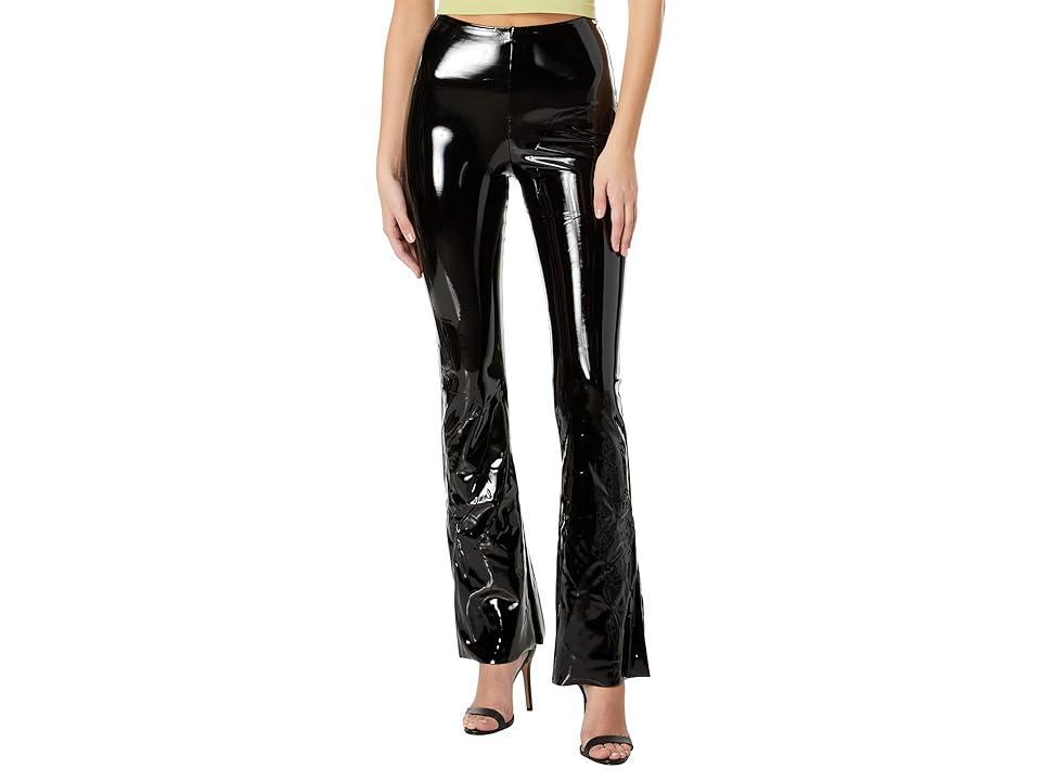 Womens Faux Patent Flare Pants Product Image