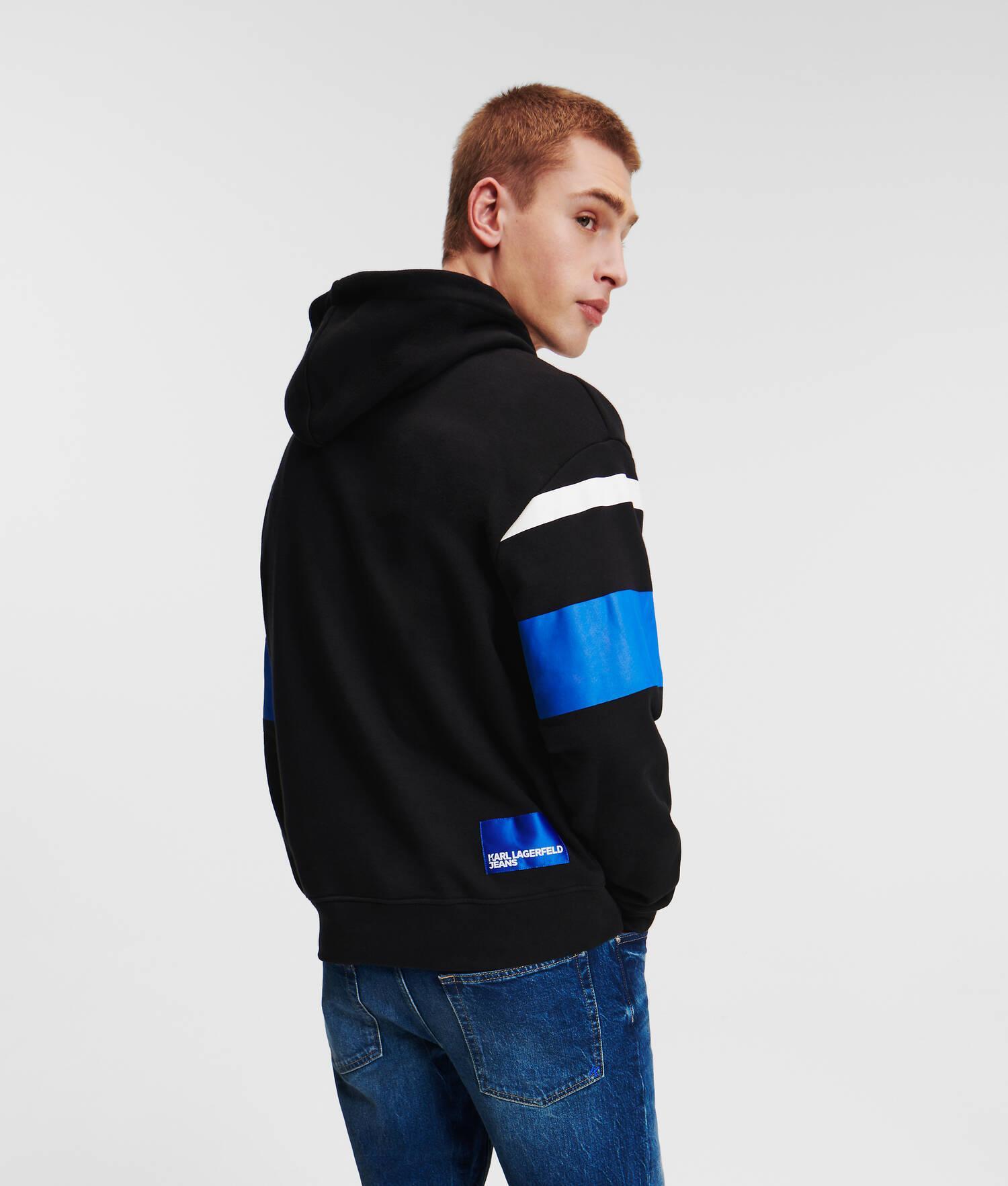 KLJ MONOGRAM STRIPE HOODIE Product Image