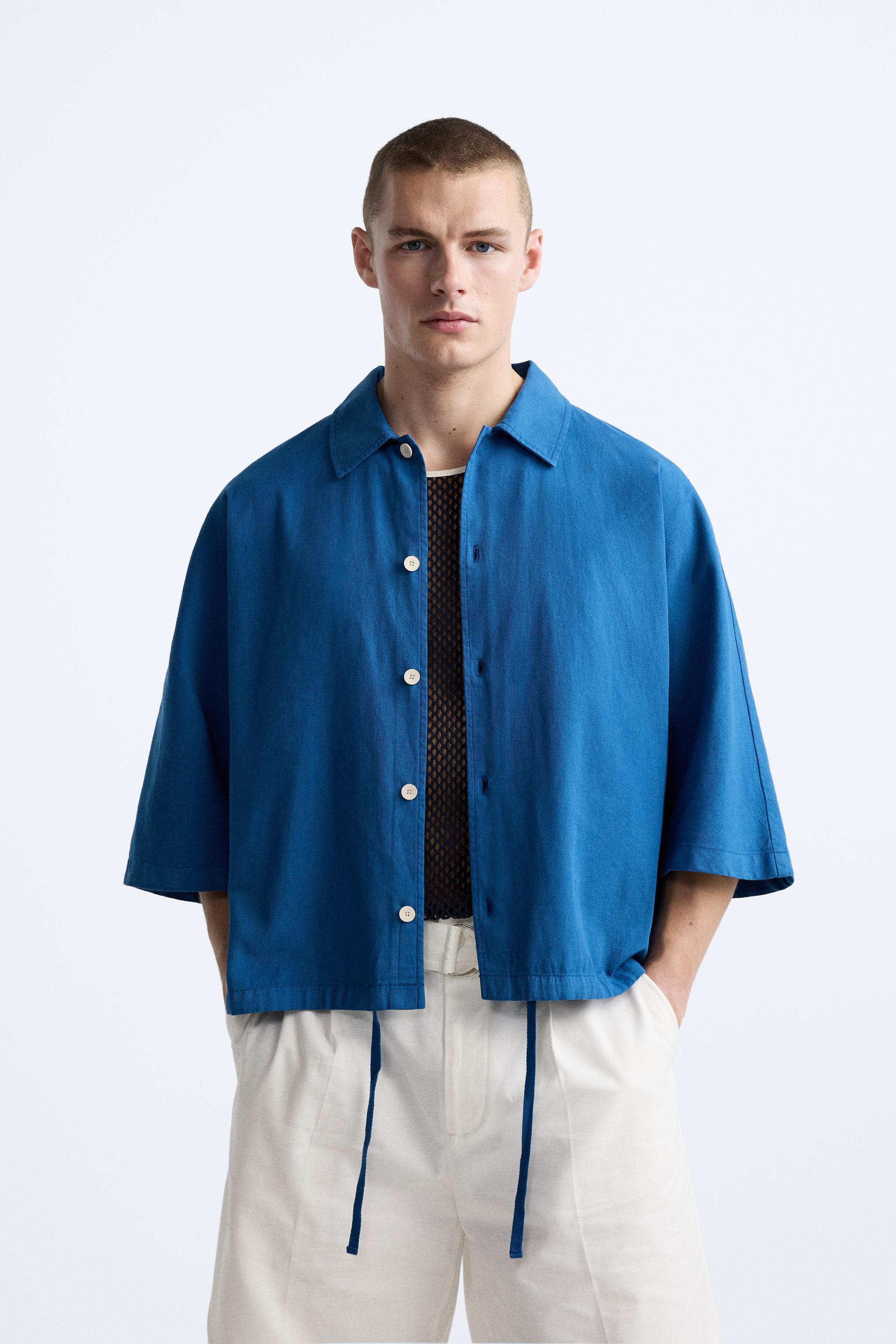 COTTON - LINEN BOXY FIT SHIRT Product Image