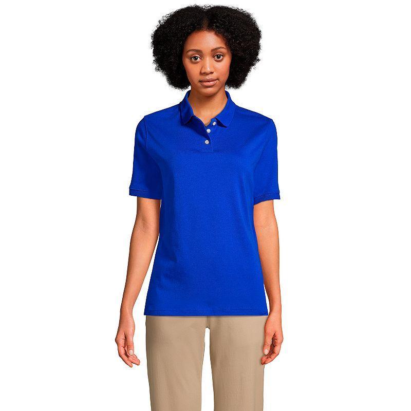 Womens Lands End School Uniform Classic Short Sleeve Interlock Polo Top Product Image