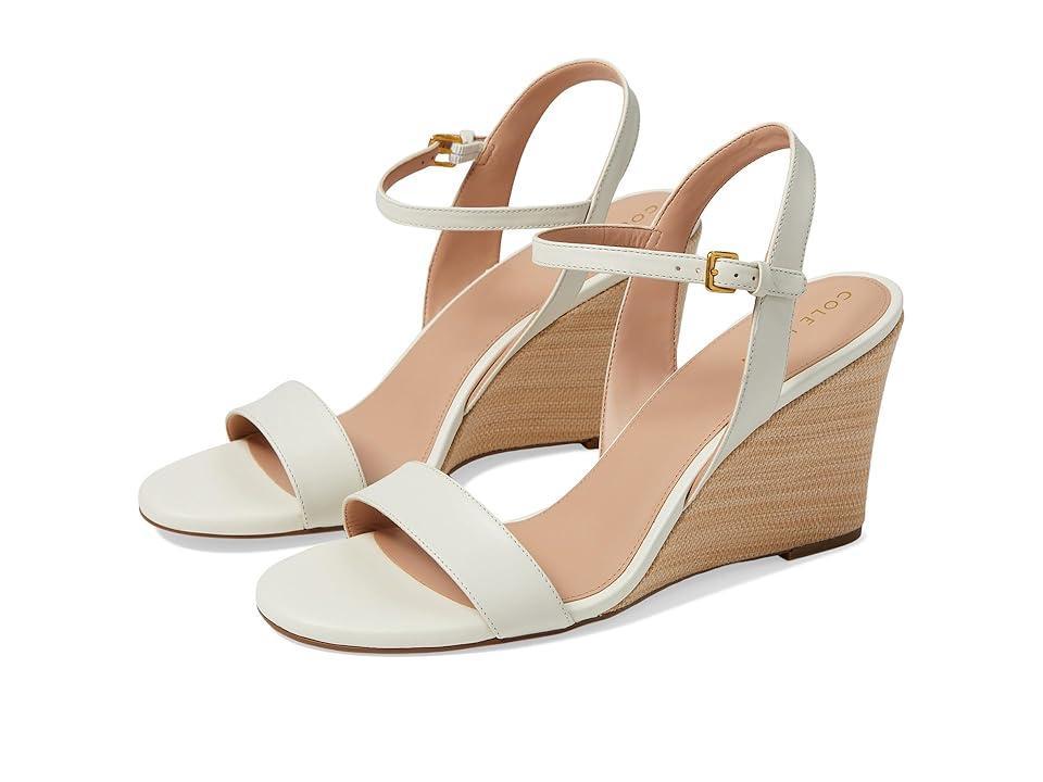 Cole Haan Josie Wedge Sandal (Ivory Leather/Raffia) Women's Sandals Product Image