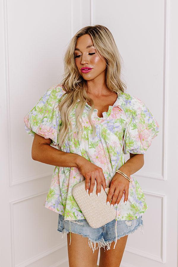 Brunch In Maui Floral Babydoll Top Product Image