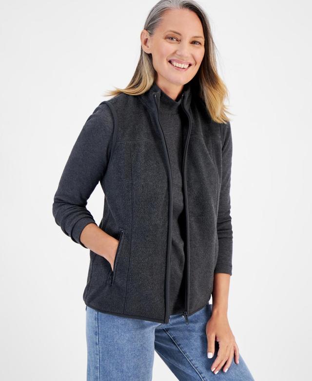 Style & Co Womens Zip-Front Polar Fleece Vest, Created for Macys Product Image