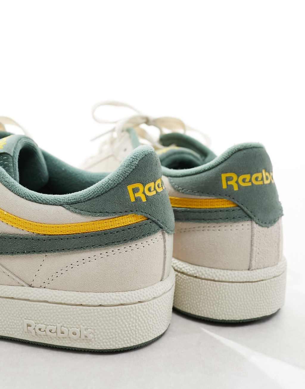 Reebok Club C Revenge sneakers in chalk with green and yellow detail Product Image