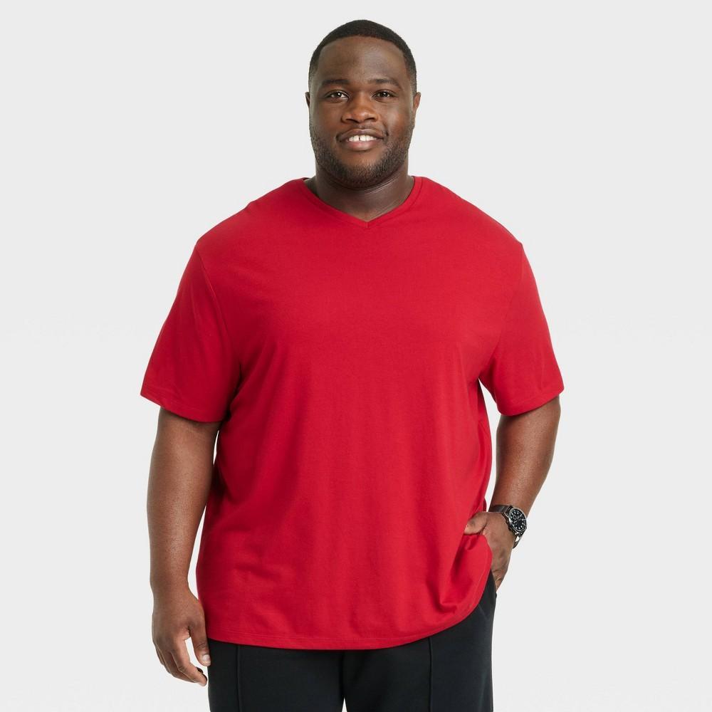 Mens Big & Tall Every Wear Short Sleeve V-Neck T-Shirt - Goodfellow & Co Red Velvet 3XB Product Image