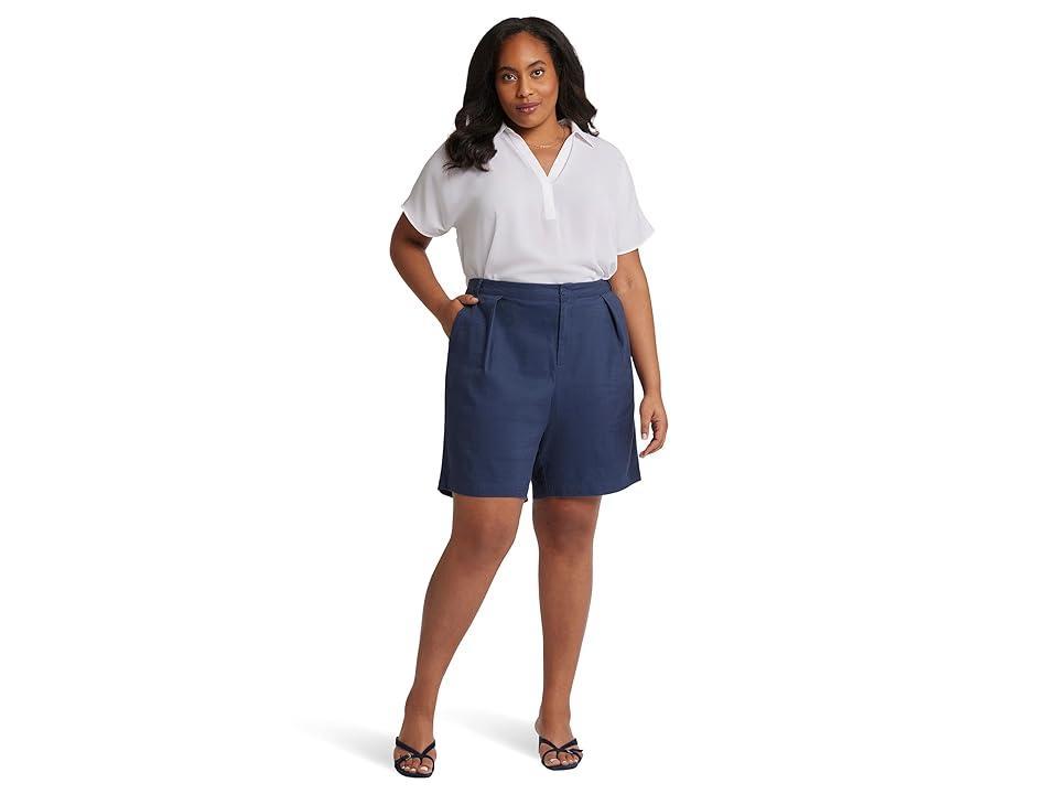 NYDJ Plus Relaxed Short (Oxford ) Women's Shorts Product Image